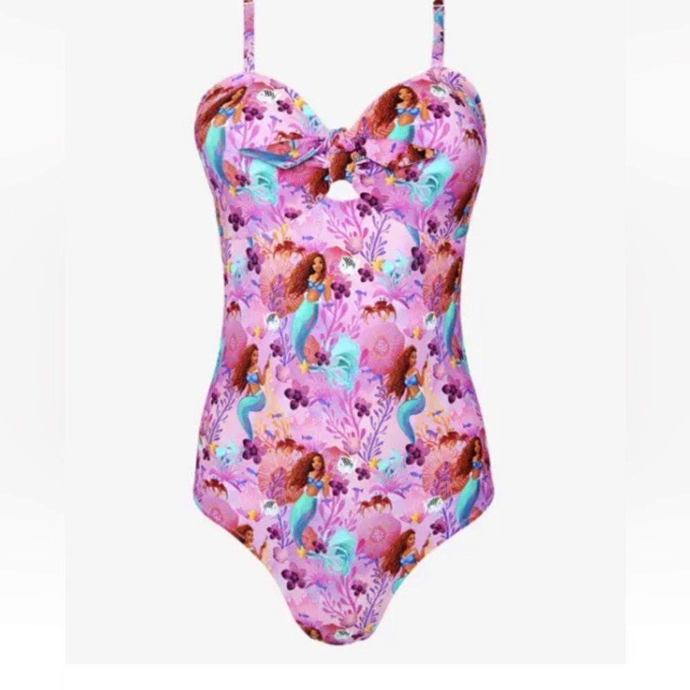 NWT Posh Peanut Disney's The Little Mermaid Womens Knot Front Swimsuit Size S